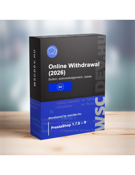 PrestaShop online elállás modul – kötelező 2026-tól | WSC Dev